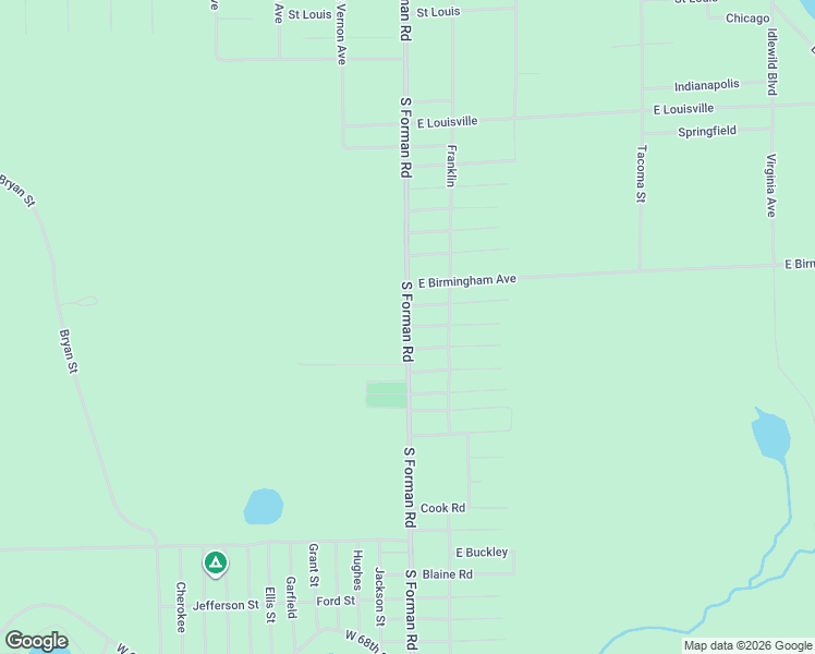 map of restaurants, bars, coffee shops, grocery stores, and more near 7728 South Forman Road in Idlewild