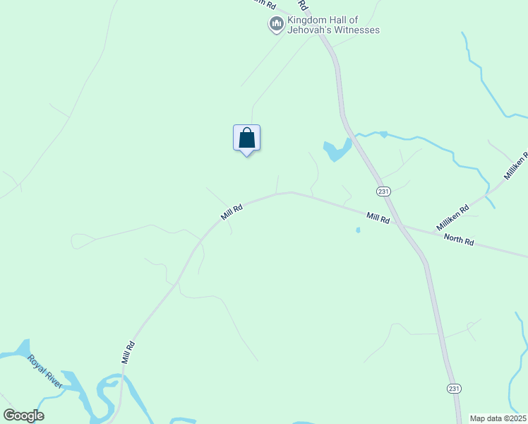 map of restaurants, bars, coffee shops, grocery stores, and more near 357 Mill Road in North Yarmouth