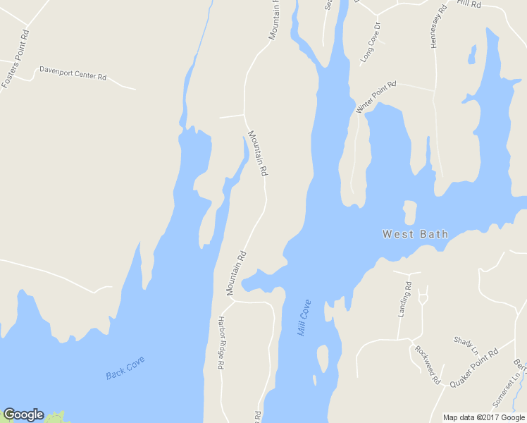 map of restaurants, bars, coffee shops, grocery stores, and more near Mountain Road in West Bath