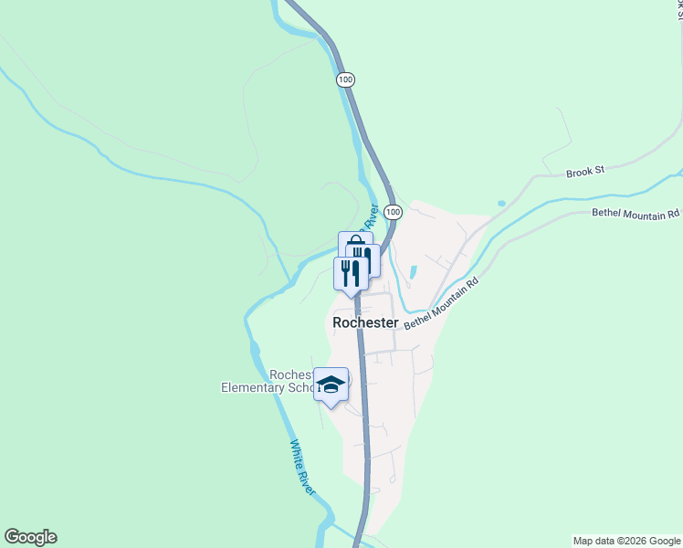 map of restaurants, bars, coffee shops, grocery stores, and more near 73 Peavine Drive in Rochester