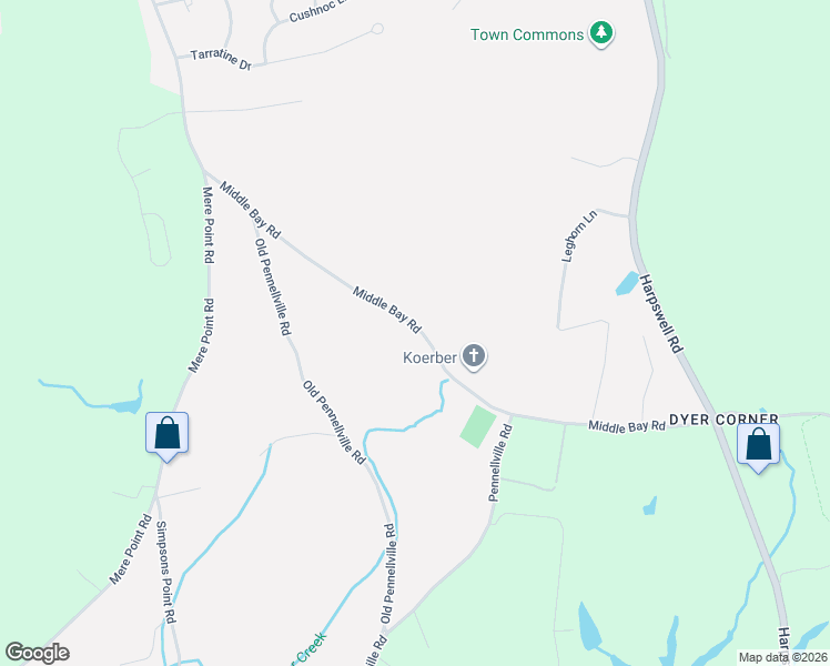 map of restaurants, bars, coffee shops, grocery stores, and more near 98 Middle Bay Road in Brunswick