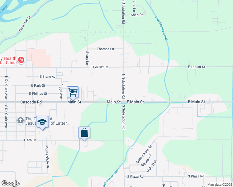 map of restaurants, bars, coffee shops, grocery stores, and more near 321 North Substation Road in Emmett