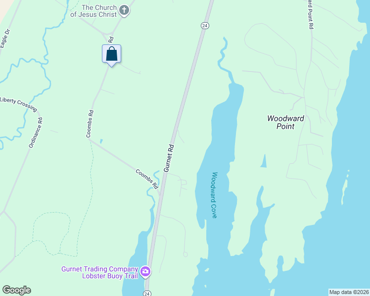 map of restaurants, bars, coffee shops, grocery stores, and more near 12 Caribou Drive in Brunswick