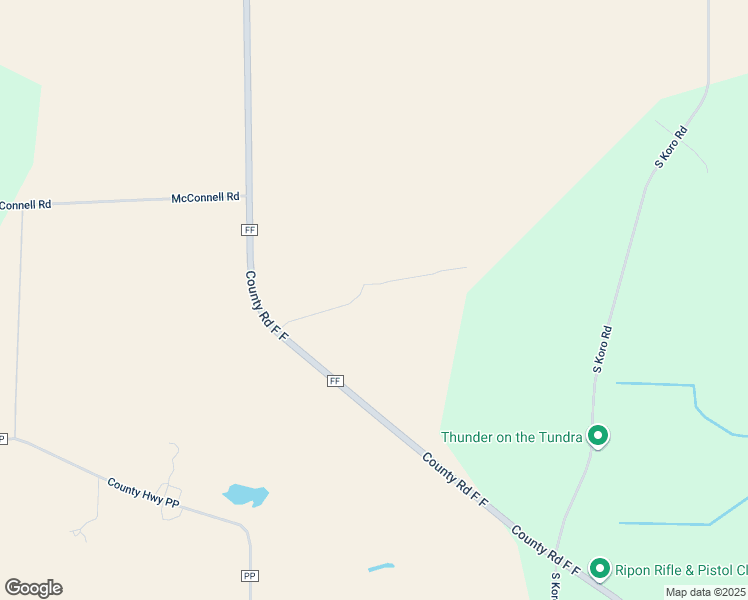 map of restaurants, bars, coffee shops, grocery stores, and more near N9213 County Road FF in Ripon
