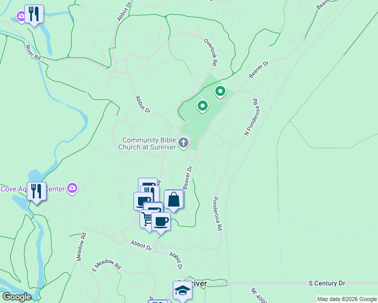 map of restaurants, bars, coffee shops, grocery stores, and more near 917 Theater Drive in Bend