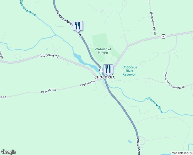 map of restaurants, bars, coffee shops, grocery stores, and more near 1486 Chocorua Road in Tamworth