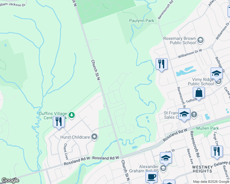 map of restaurants, bars, coffee shops, grocery stores, and more near in Ajax