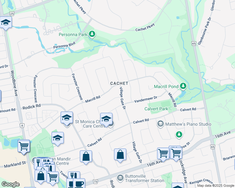 map of restaurants, bars, coffee shops, grocery stores, and more near 141 Golden Tulip Crescent in Markham