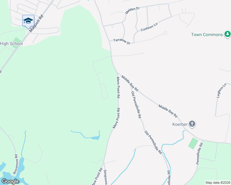 map of restaurants, bars, coffee shops, grocery stores, and more near 240 Mere Point Road in Brunswick