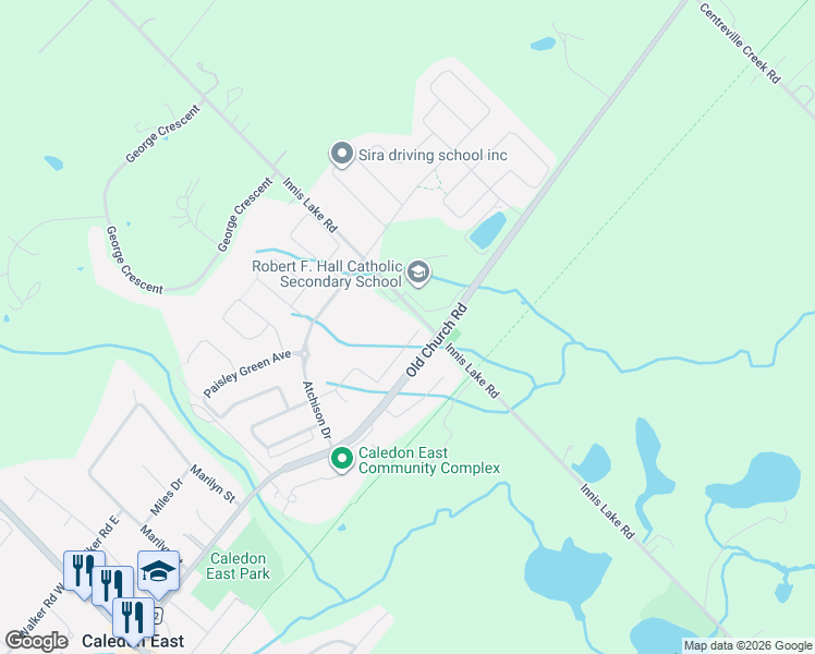 map of restaurants, bars, coffee shops, grocery stores, and more near 49 McCardy Court in Regional Municipality of Peel