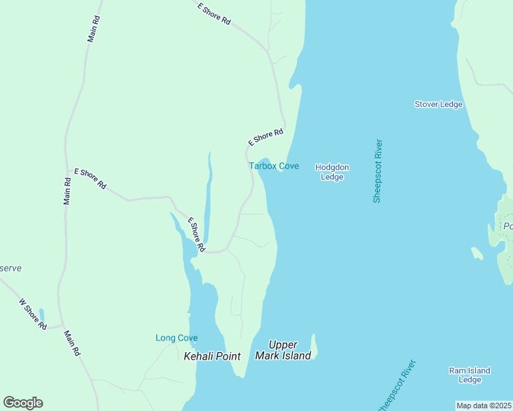map of restaurants, bars, coffee shops, grocery stores, and more near 266 East Shore Road in Wiscasset