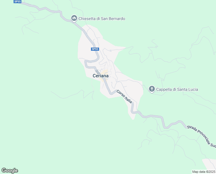 map of restaurants, bars, coffee shops, grocery stores, and more near 70 Corso Italia in Ceriana