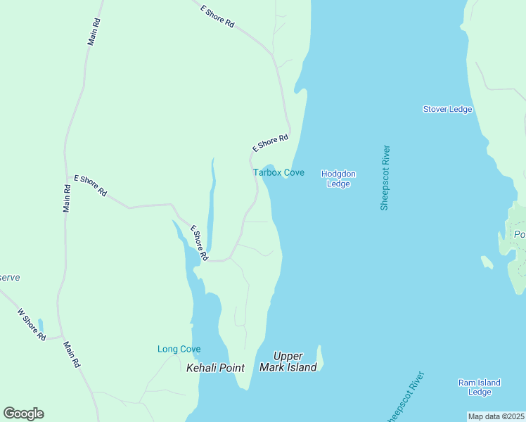 map of restaurants, bars, coffee shops, grocery stores, and more near 266 East Shore Road in Wiscasset