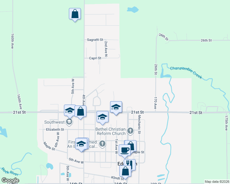 map of restaurants, bars, coffee shops, grocery stores, and more near 200 Spring View Drive in Edgerton