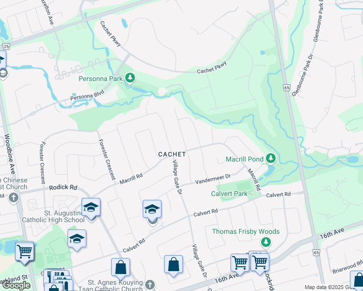 map of restaurants, bars, coffee shops, grocery stores, and more near 4 Mumberson Court in Markham