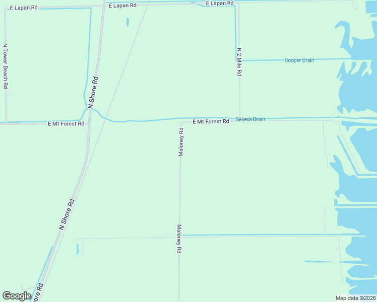 map of restaurants, bars, coffee shops, grocery stores, and more near 4962 Maloney Road in Pinconning