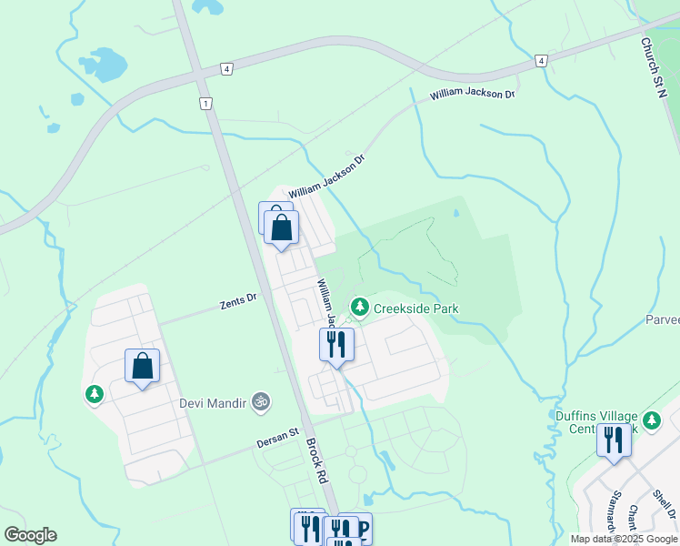 map of restaurants, bars, coffee shops, grocery stores, and more near 2422 Earl Grey Avenue in Pickering
