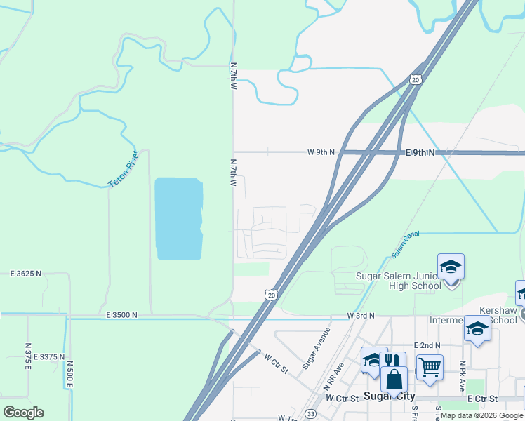 map of restaurants, bars, coffee shops, grocery stores, and more near 662 Fiore Drive in Sugar City