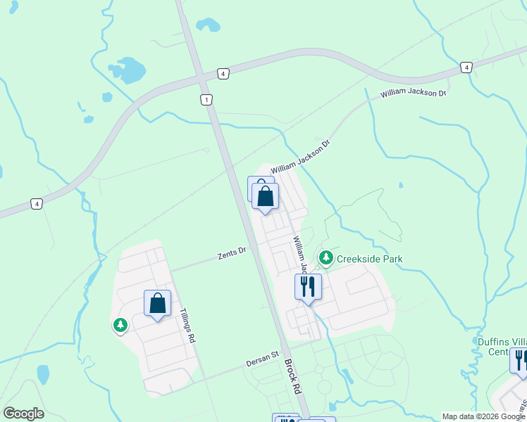 map of restaurants, bars, coffee shops, grocery stores, and more near 1727 Carousel Drive in Pickering