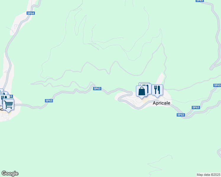 map of restaurants, bars, coffee shops, grocery stores, and more near Strada Provinciale 63 in Apricale