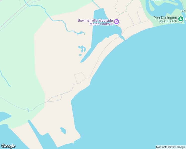 map of restaurants, bars, coffee shops, grocery stores, and more near 43 Cedar Crest Beach Road in Bowmanville