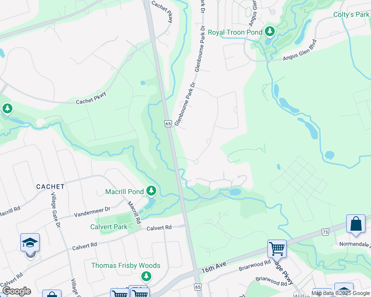 map of restaurants, bars, coffee shops, grocery stores, and more near 9563 Warden Avenue in Markham