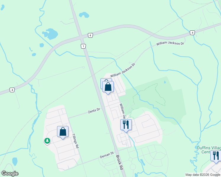 map of restaurants, bars, coffee shops, grocery stores, and more near 1712 Carousel Drive in Pickering