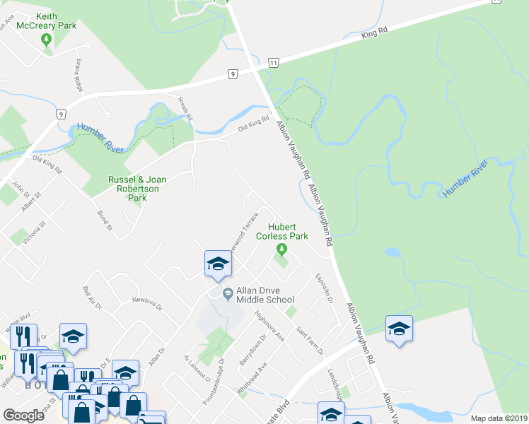 map of restaurants, bars, coffee shops, grocery stores, and more near 97 Riverwood Terrace in Bolton