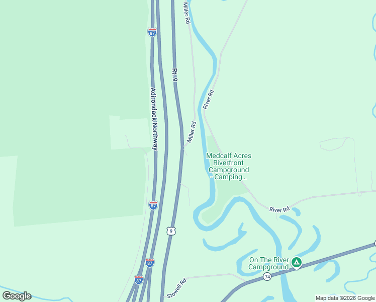 map of restaurants, bars, coffee shops, grocery stores, and more near 18 Miller Road in Schroon Lake