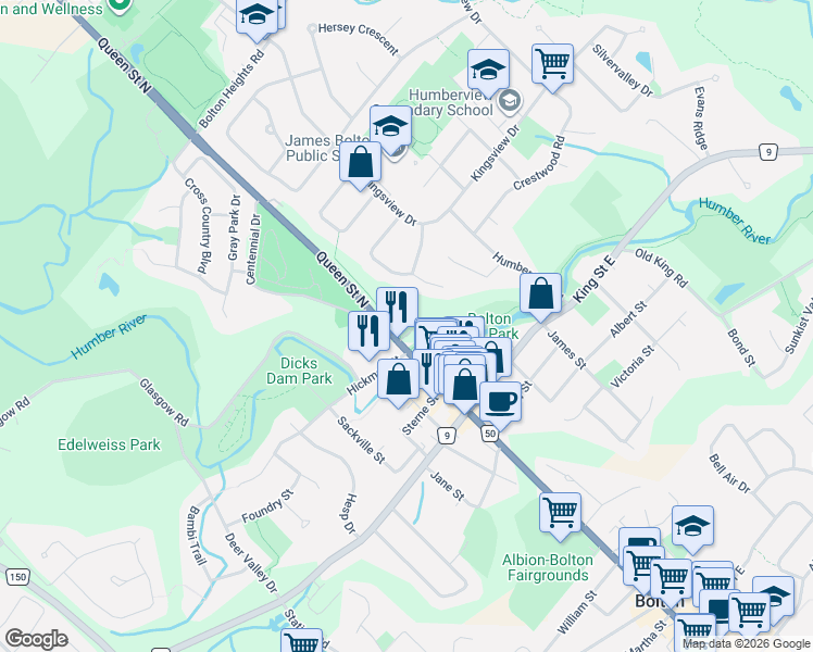 map of restaurants, bars, coffee shops, grocery stores, and more near 3 Warbrick Lane in Bolton