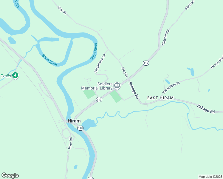 map of restaurants, bars, coffee shops, grocery stores, and more near 80 Main Street in Hiram