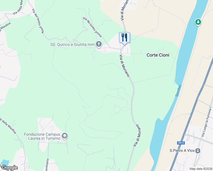 map of restaurants, bars, coffee shops, grocery stores, and more near 361 Via di Santarlascio in Lucca