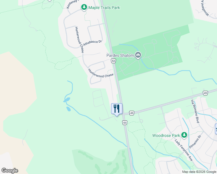 map of restaurants, bars, coffee shops, grocery stores, and more near 42 Germana Place in Vaughan