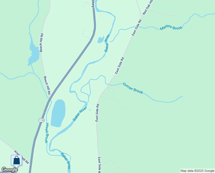 map of restaurants, bars, coffee shops, grocery stores, and more near East Side Road in Wentworth