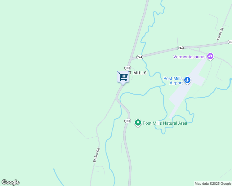 map of restaurants, bars, coffee shops, grocery stores, and more near 7705 Vermont 113 in Thetford