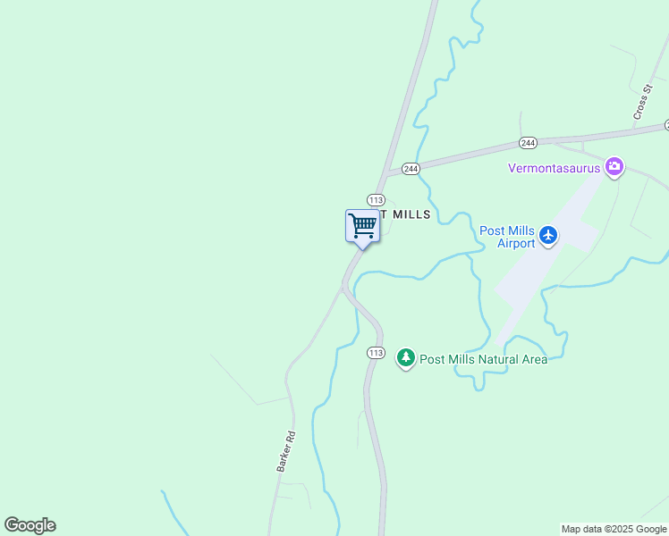 map of restaurants, bars, coffee shops, grocery stores, and more near 7705 Vermont 113 in Thetford