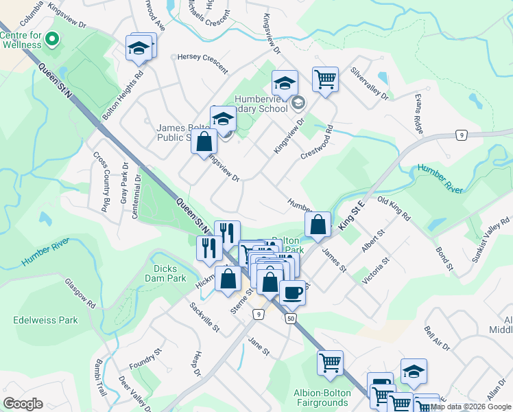 map of restaurants, bars, coffee shops, grocery stores, and more near 112 Sherin Court in Bolton