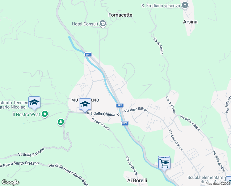 map of restaurants, bars, coffee shops, grocery stores, and more near 12/B Traversa Quarta Via per Camaiore in Lucca