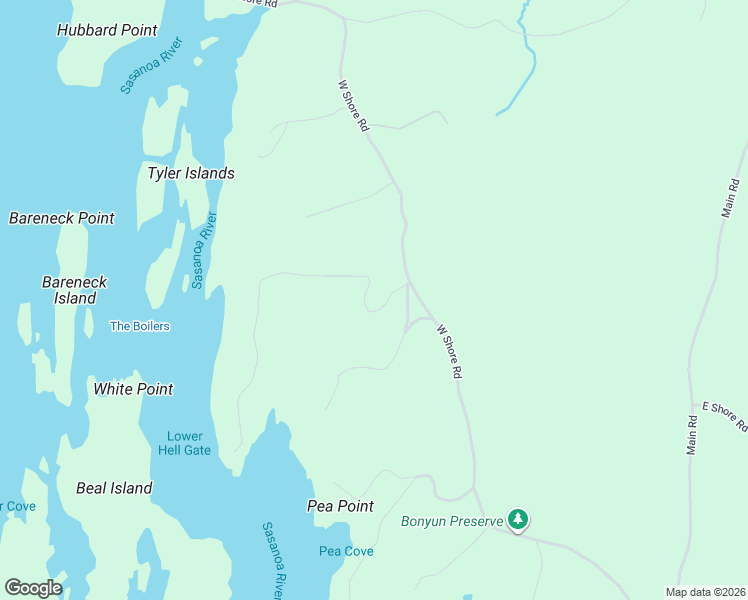 map of restaurants, bars, coffee shops, grocery stores, and more near 160 Willis Point Road in Wiscasset
