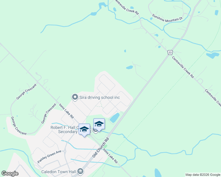 map of restaurants, bars, coffee shops, grocery stores, and more near 60 Arthur Griffin Crescent in Caledon