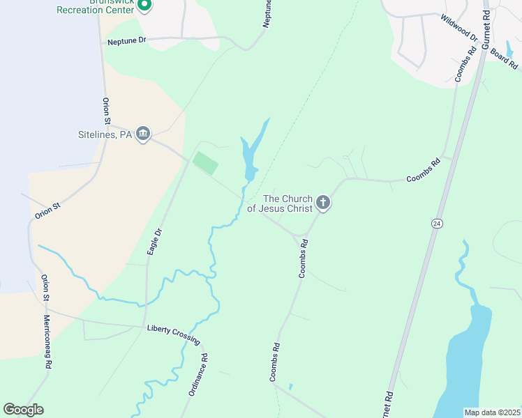 map of restaurants, bars, coffee shops, grocery stores, and more near 11 Paradise Lane in Brunswick