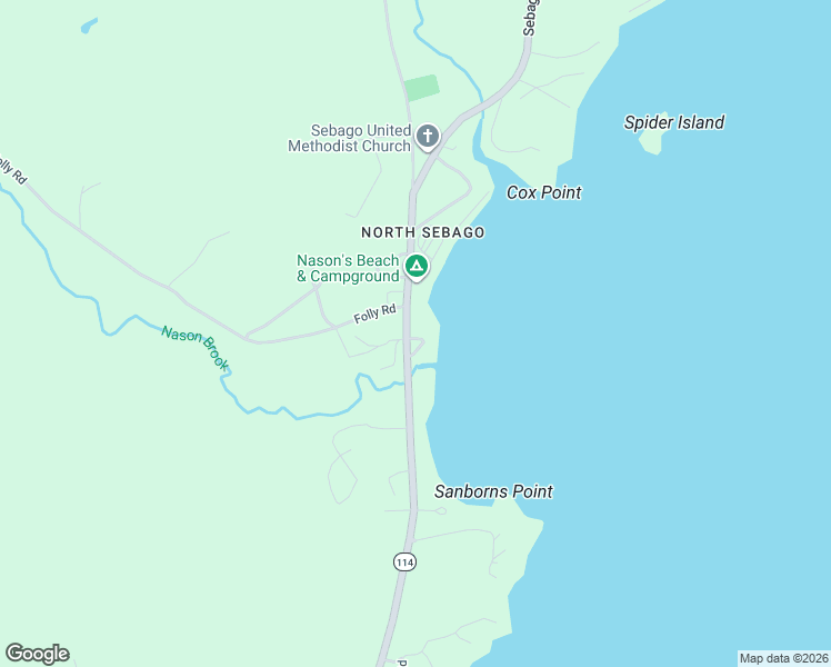 map of restaurants, bars, coffee shops, grocery stores, and more near 747 Sebago Road in Sebago