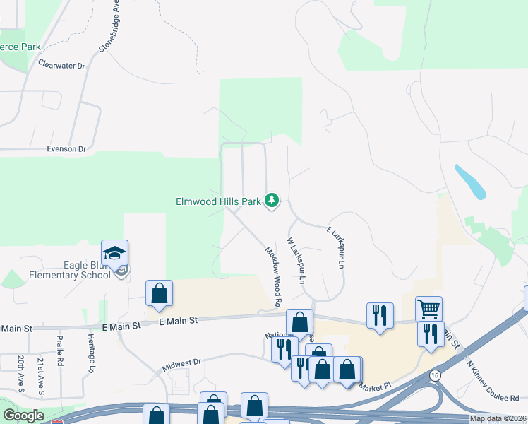 map of restaurants, bars, coffee shops, grocery stores, and more near N4550 Cotton Wood Drive in Onalaska