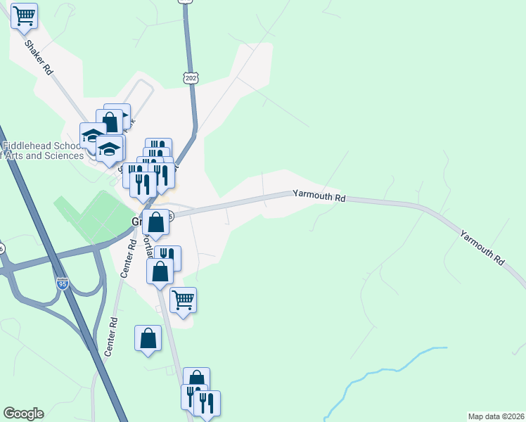 map of restaurants, bars, coffee shops, grocery stores, and more near 40 Yarmouth Road in Gray
