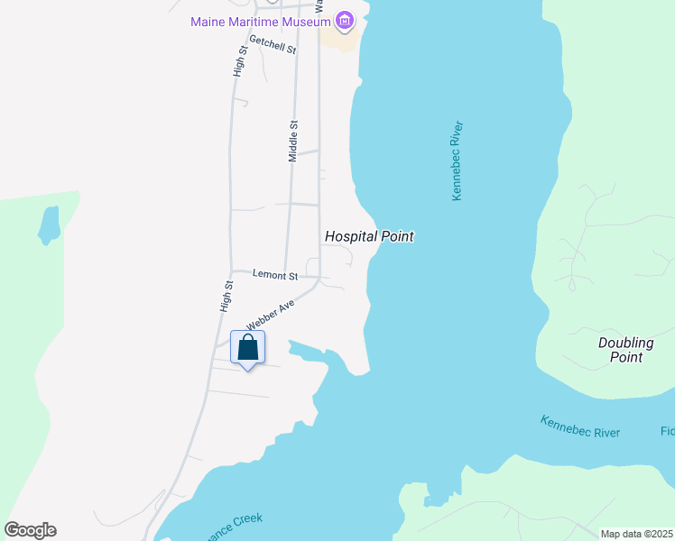 map of restaurants, bars, coffee shops, grocery stores, and more near 1 Washington Street in Bath