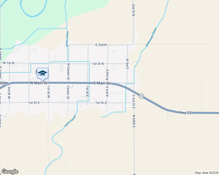 map of restaurants, bars, coffee shops, grocery stores, and more near 42-46 2nd St E in Sugar City