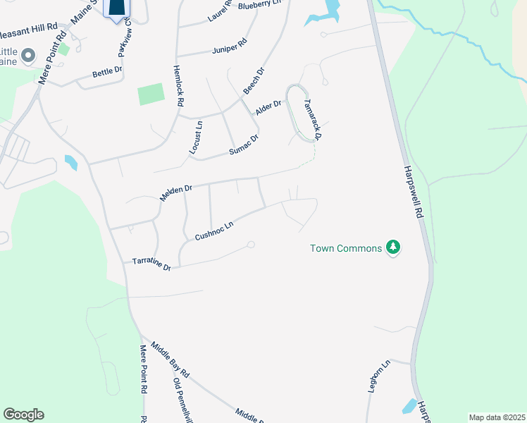 map of restaurants, bars, coffee shops, grocery stores, and more near 3 Penacook Drive in Brunswick