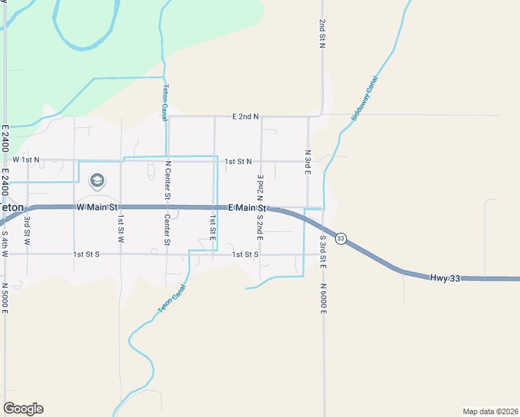 map of restaurants, bars, coffee shops, grocery stores, and more near 46 2nd Street East in Sugar City
