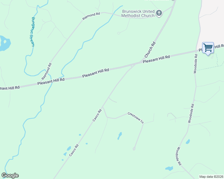 map of restaurants, bars, coffee shops, grocery stores, and more near 46 Casco Road in Brunswick