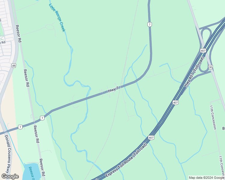 map of restaurants, bars, coffee shops, grocery stores, and more near Ontario 7 in Markham